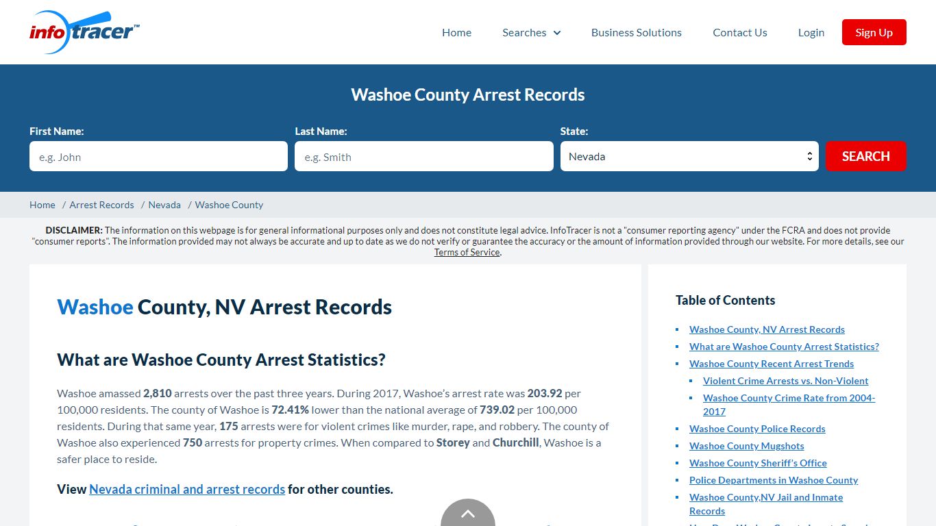 Washoe County, NV Arrests, Mugshots & Jail Records - InfoTracer