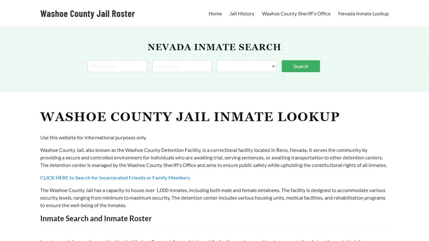 Washoe County Jail Roster Lookup, NV, Inmate Search