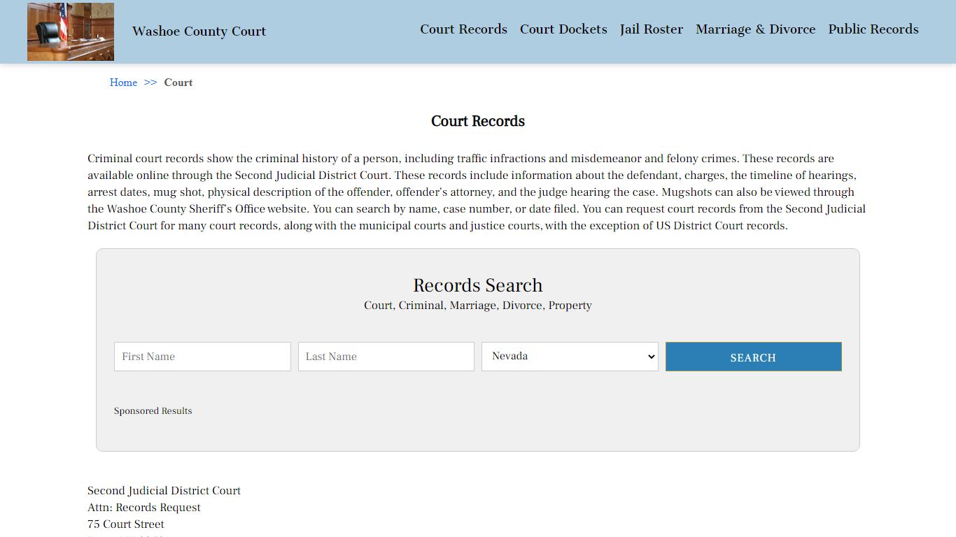 Court Records | Washoe County Court